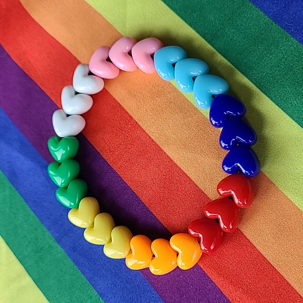 Pride / Rainbow Kandi Raver Bracelet